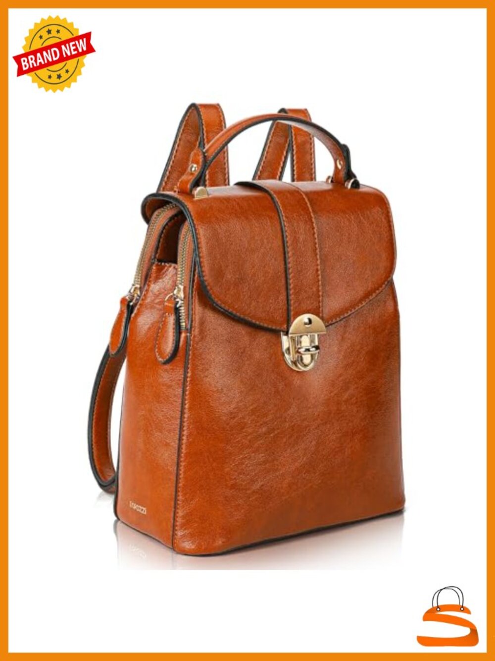 Structured Vegan Leather Backpack Purse - Faux Leather Backpack Handbag with